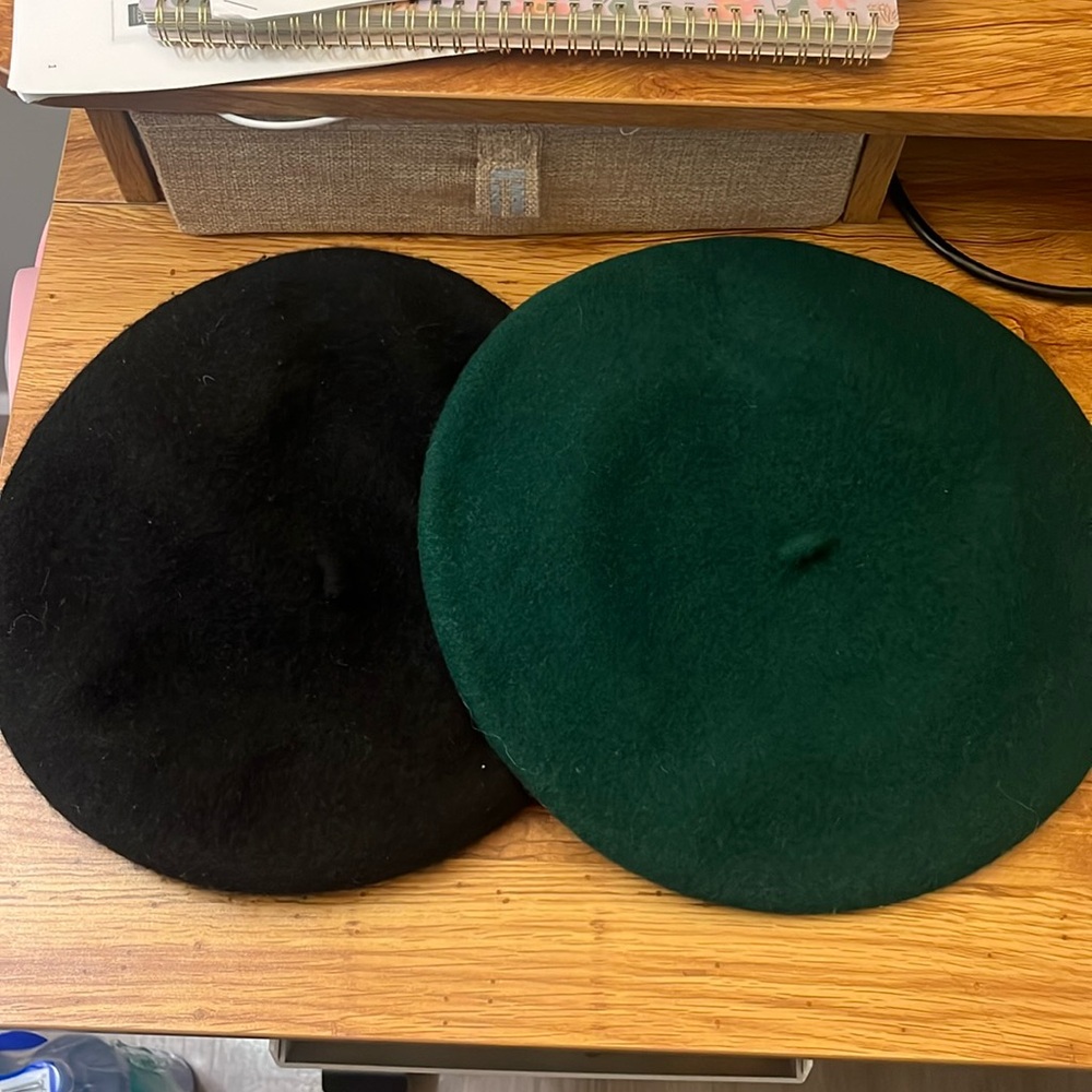 green and black berets hat
